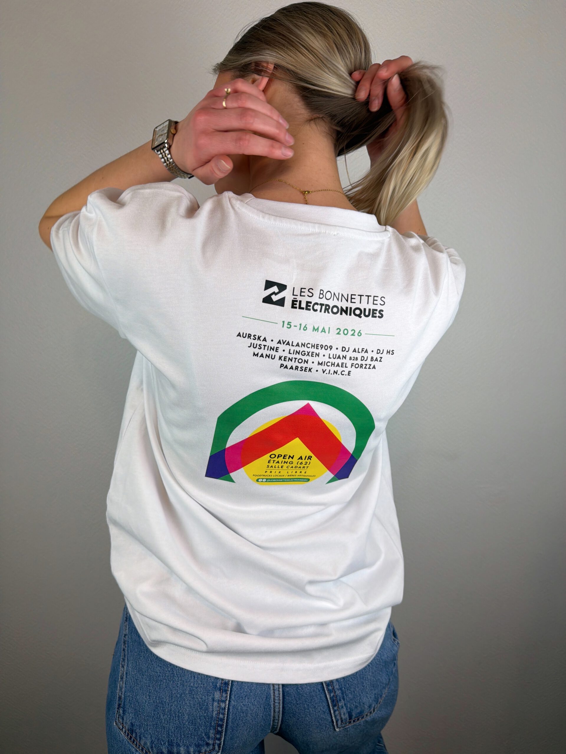T-shirt collector Édition 2026 - Festival Les Bonnettes Électroniques - Modèle Femme