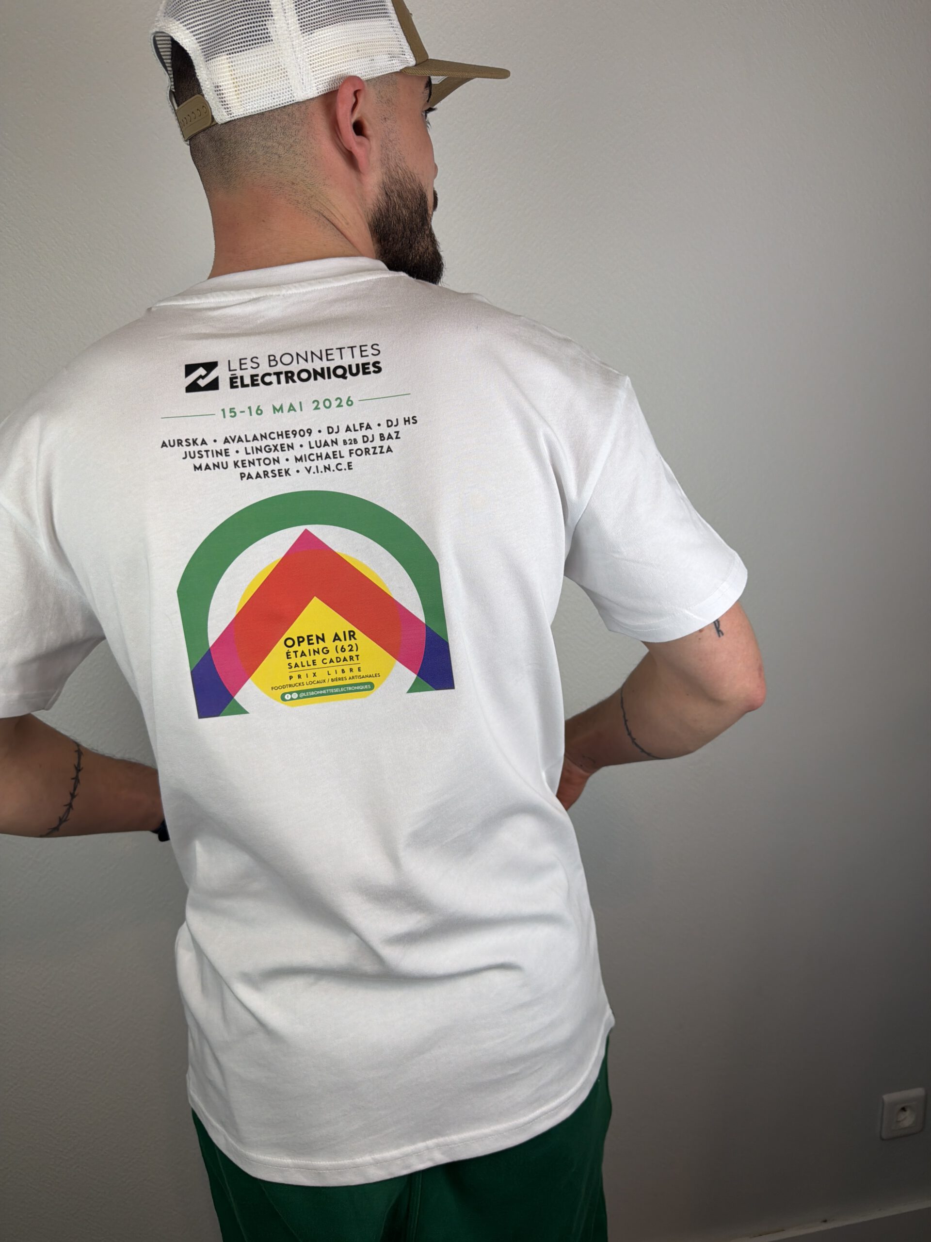 T-shirt collector Édition 2026 - Festival Les Bonnettes Électroniques - Modèle Homme